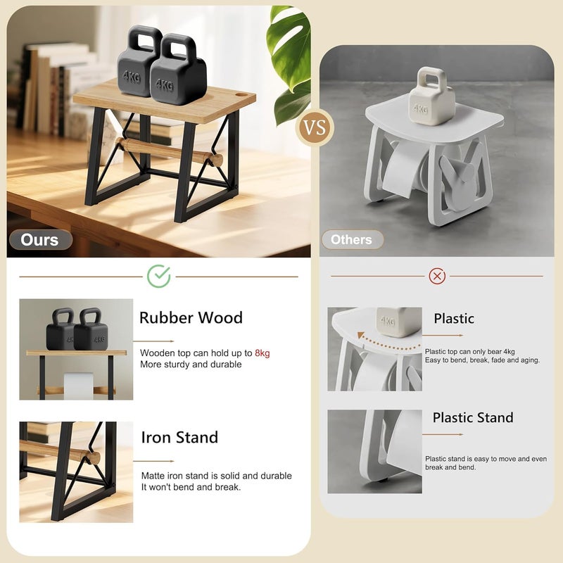 TIPSYTREE Label Holder for Rolls and Fan-fold Labels, Wooden Label Stand for Shipping Label Printer, Sticker Roll Holder Thermal Printer Accessory for Home, Office - Image 2
